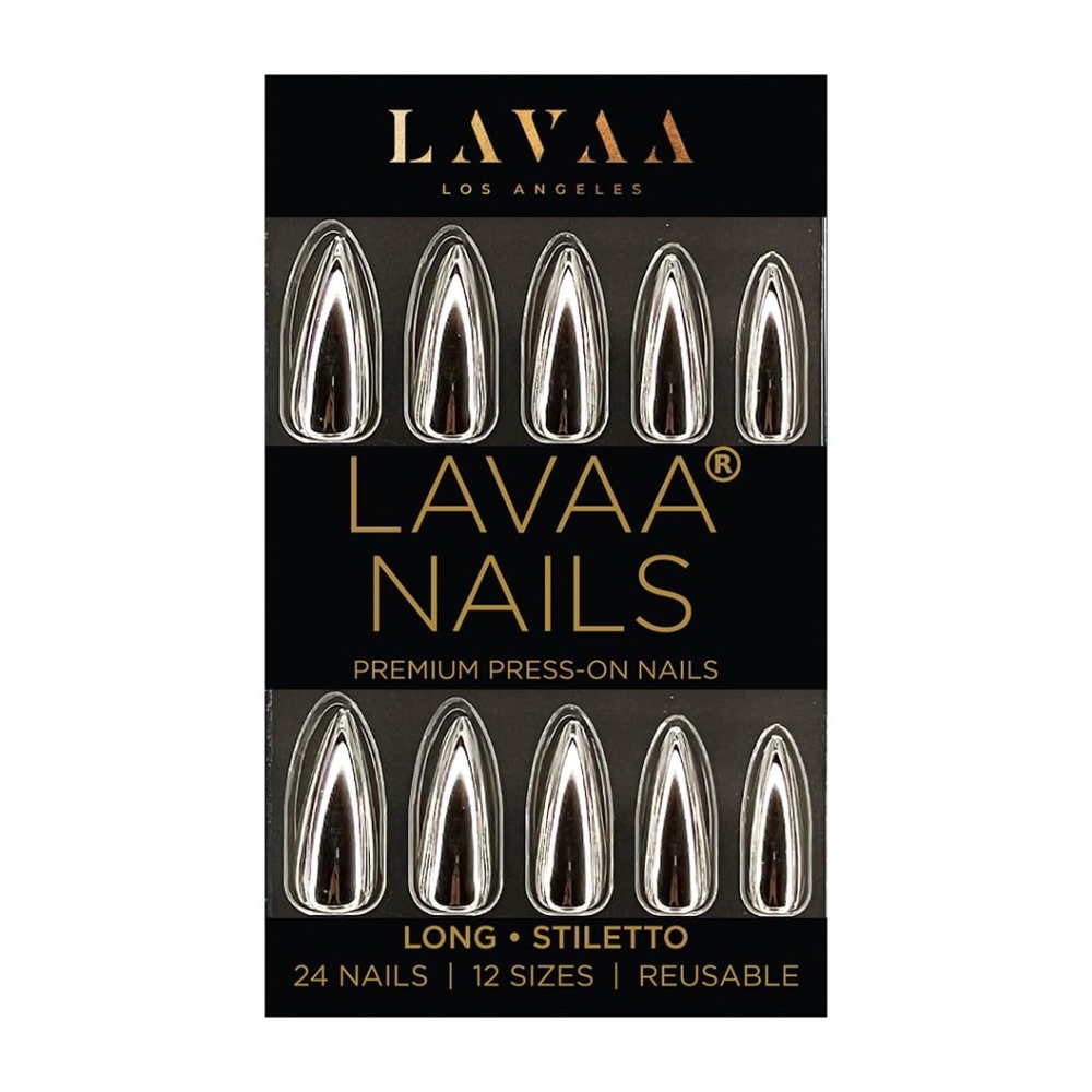 Lavaa Beauty Mirror Chrome Long Stiletto Press On Nails